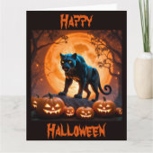 Een mysterieuze Black Panther op Halloween Night Kaart (Voorkant)