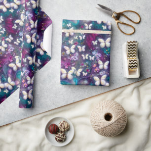 Een mystieke vlinder serie ontwerp 5 cadeaupapier