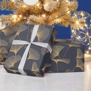 Een naadloos patroon met bladeren van ginkgo blad cadeaupapier