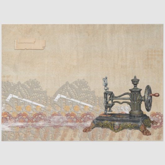 Een naaien Junk Journal Series Design #16 Tissuepapier (Voorkant)