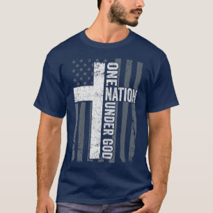 ÉÉN NAAM ONDER GOD Patriotic Christelijk USA T-shirt