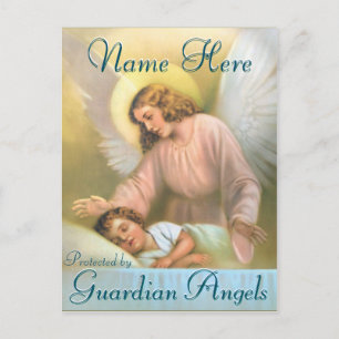 Een naam toevoegen   Guardian Angel met Child Briefkaart