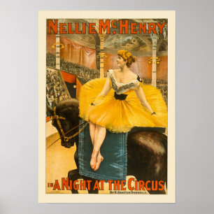Een nacht bij de circus - druk poster