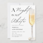 Een nacht in All White Party Champagne Verjaardag Kaart (Voorkant)