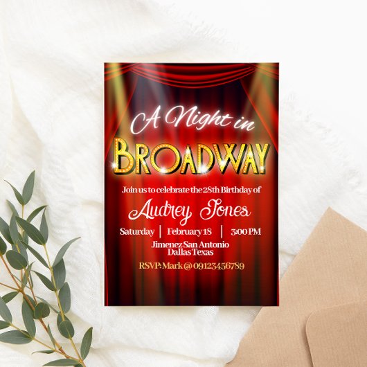 Een nacht in Broadway Kaart