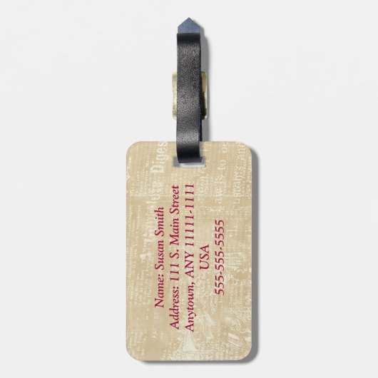 Een nacht in het bagagelabel van Parijs (Achterkant verticaal)