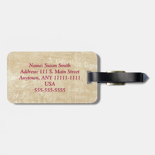 Een nacht in het bagagelabel van Parijs (Achterkant horizontaal)