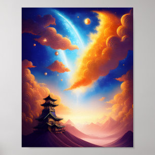 Een nacht in het Poster van de sterren