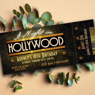 Een nacht in Hollywood Ticket Kaart