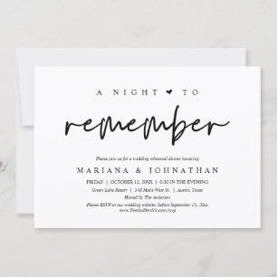 Een nacht om me te herinneren, een huwelijksrepeti kaart