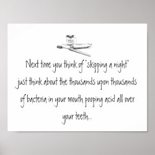 Een nacht penselen van tandheelkundig Poster overs