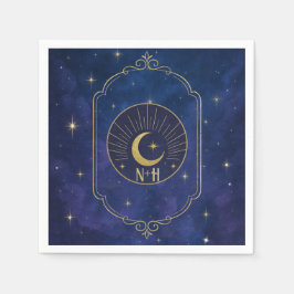 Een nacht tussen de sterren hemelse hemel bruiloft servet