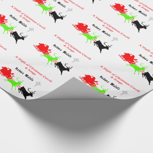 Een nacht van kerstliederen en kerstliederen Hakun Cadeaupapier (Hoek)