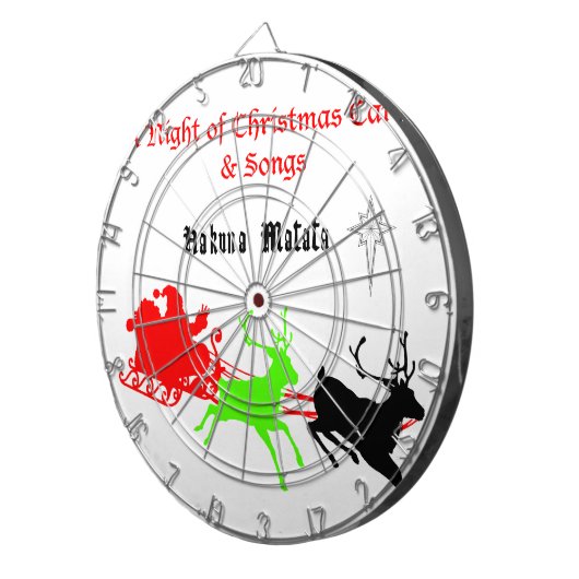 Een nacht van kerstliederen en kerstliederen Hakun Dartbord (Voorkant Rechts)