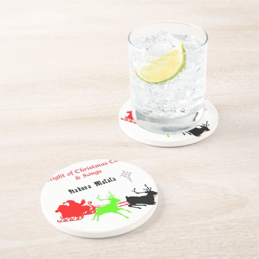 Een nacht van kerstliederen en kerstliederen Hakun Zandsteen Onderzetter (Zijkant)