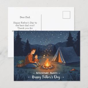 Een nachtelijke camping voor Vaderdag Briefkaart