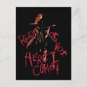 Een nachtmerrie op Elm Street Klaar of niet Feestdagenkaart