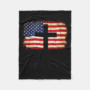 Eén natie Amerikaanse 4 juli vlag VS Fleece Deken