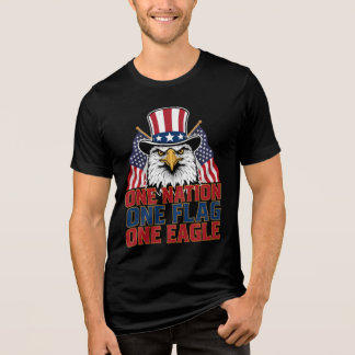 Eén natie één vlag één adelaar Patriotisch Tri-Blend Shirt