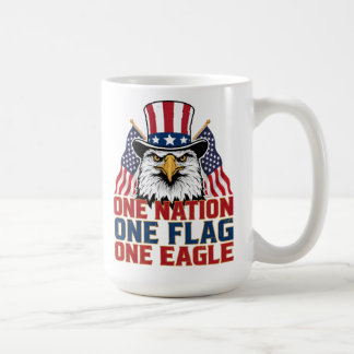 Eén natie één vlag één adelaar patriottische koffi koffiemok