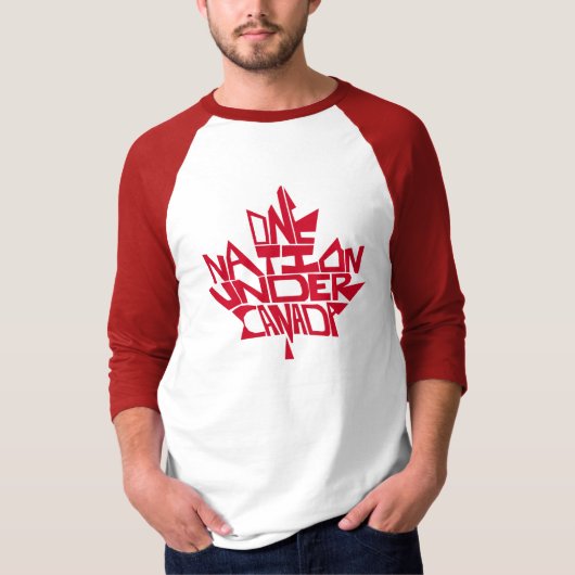 Eén natie, onder Canada T-shirt (Voorkant)