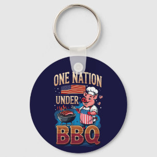 Eén natie onder de BBQ – Vintage Chef Grillmaster Sleutelhanger