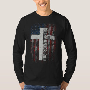 Eén natie onder de vlag van het godChristelijke kr T-shirt