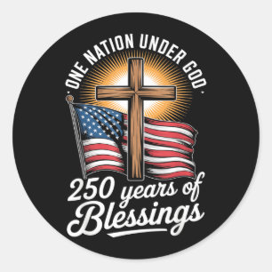 Eén natie onder God 250 jaar 250ste verjaardag Ronde Sticker