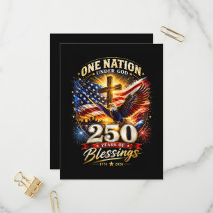 Eén natie onder God 250 jaar 250ste verjaardag Uitnodiging Briefkaart