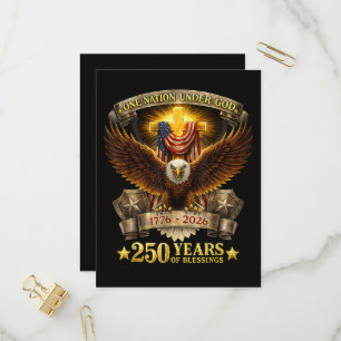 Eén natie onder God 250 jaar zegeningen Uitnodiging Briefkaart