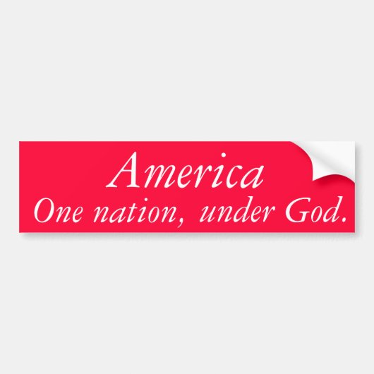 Een natie, onder God, Amerika. Bumpersticker (Voorkant)