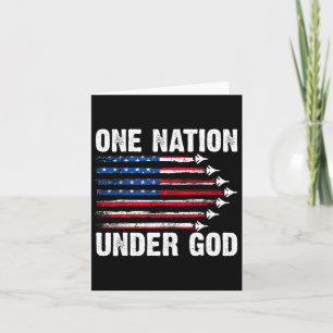 Eén natie onder God Amerikaanse vlag 4 juli Fig Kaart