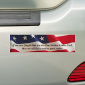 Eén natie onder God Bumpersticker (Op auto)