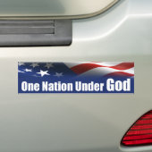 Eén natie onder GOD Bumpersticker (Op auto)