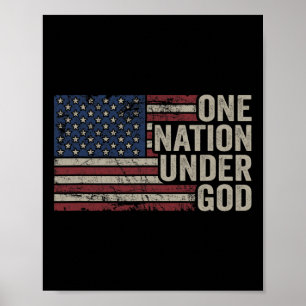 Eén natie onder God - Christelijk Usa Vintage Amer Poster