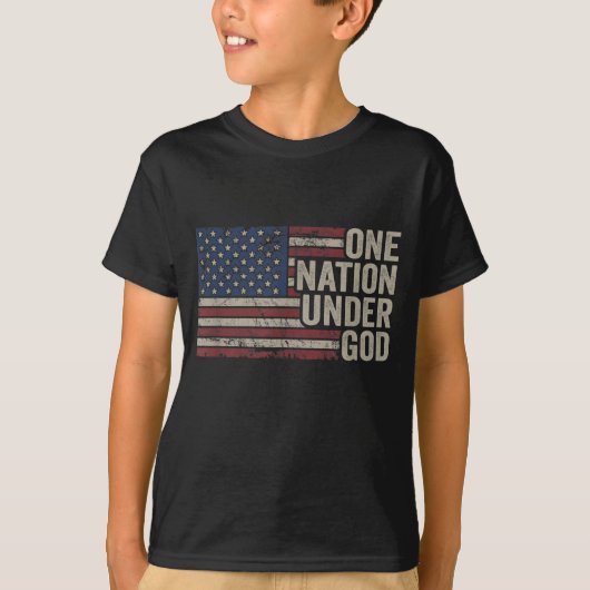 ÉÉN NATIE ONDER GOD - Christelijke VS Ameri T-shirt (Voorkant)