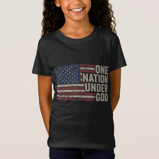 ÉÉN NATIE ONDER GOD - Christelijke VS Ameri T-shirt (Voorkant)