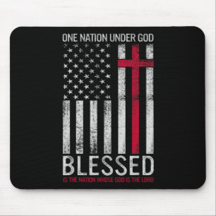Eén natie onder God Jezus Gezegende Amerikaanse Vl Muismat