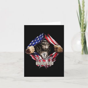 Eén natie onder God Jezus Kunst ons Vlag Christeli Kaart