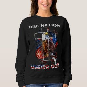 Een natie onder God Jezus USA Cross Bald Eagle 4T Trui