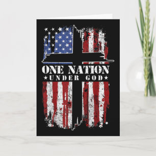Een natie onder God Kruis Usa Vlag 4 juli Pa Kaart