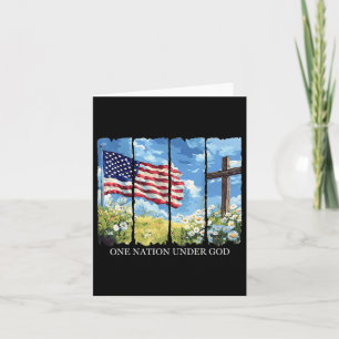 Eén natie onder God Kruis VS Vlag Geloof Christeli Kaart