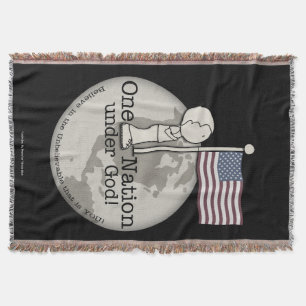 Een natie onder God-Little Boy op Amerikaanse vlag Deken