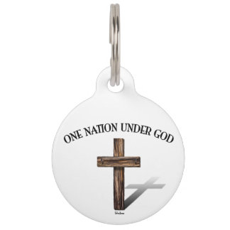 Eén natie onder God met ruwe kruis Huisdierpenning