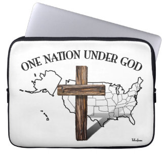 Eén natie onder God met US overzicht Laptop Sleeve