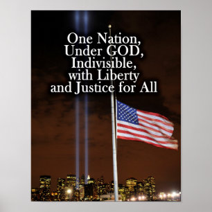Eén natie onder God Patriot Dag 9/11 Patriottisch Poster