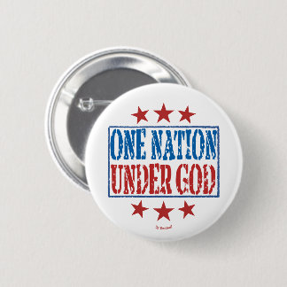 Eén natie onder God Patriotische Speld Knoop Ronde Button 5,7 Cm