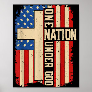 Eén natie onder God patriottisch christelijk geloo Poster