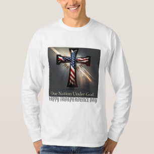 Eén natie onder God: Patriottisch Kruis Custom T-shirt