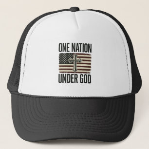 Een natie onder God patriottisch kruis Trucker Pet